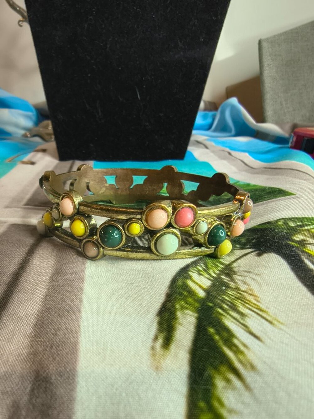 Vintage Bronze Tone 70's Boho Cuff Bracelet